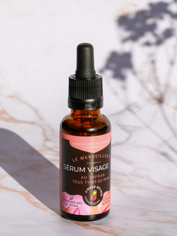 Sérum Visage au Safran "Le Merveilleux" - Soin Éclat et Hydratation pour Tous Types de Peaux - L'Orée du Sud – Image 3