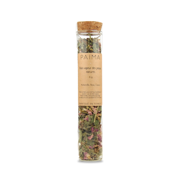 Bain Vapeur des Peaux Matures – Païma | Rituel anti-âge aux plantes bio pour une peau revitalisée et éclatante