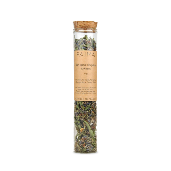 Bain Vapeur des Peaux Acnéiques – Païma | Rituel purifiant aux plantes pour une peau nette et apaisée