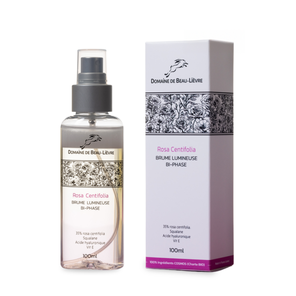 Brume Lumineuse Bi-Phase – Domaine de Beau-Lièvre | Soin hydratant et apaisant à la Rose Centifolia pour un teint éclatant